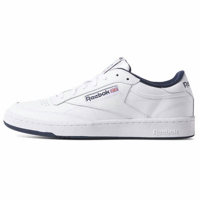 Reebok Club C 85 Tenisky Damske - Biele/Námornícka Modrá DK9390WG